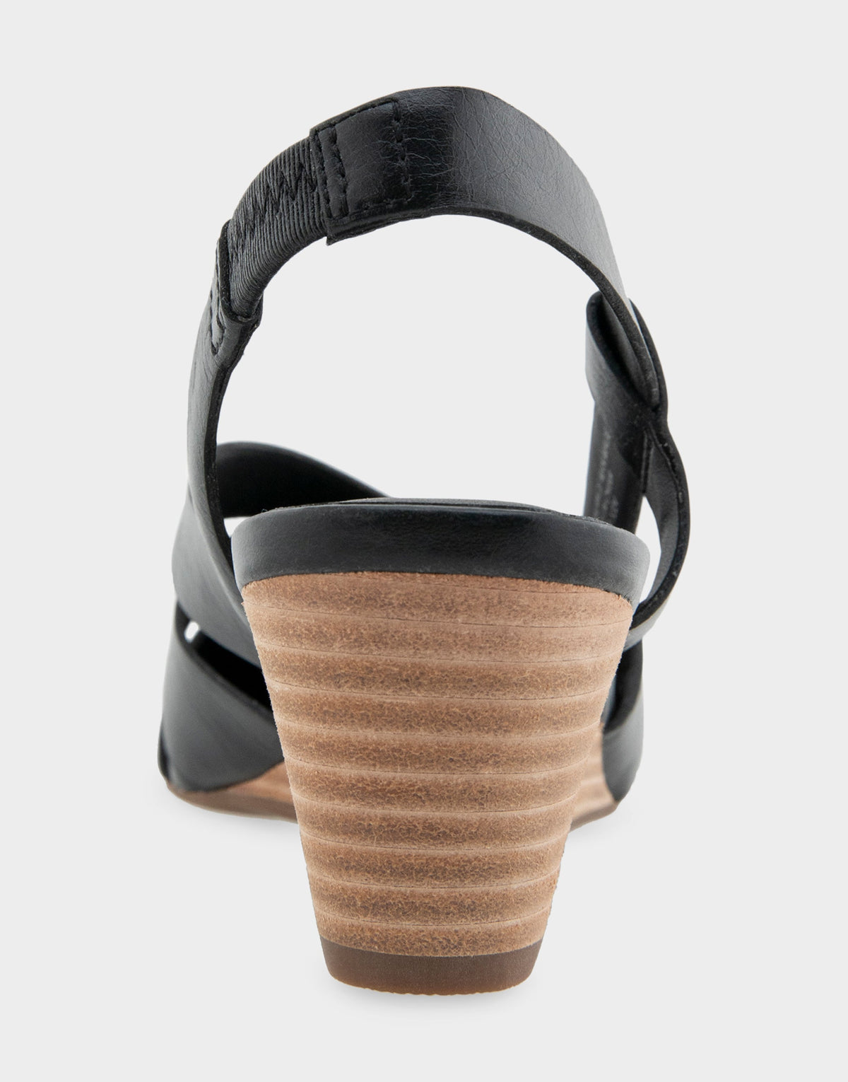 Comfortable Women's Wedge Heels in Black Burnished Leather | Aerosoles Shoes