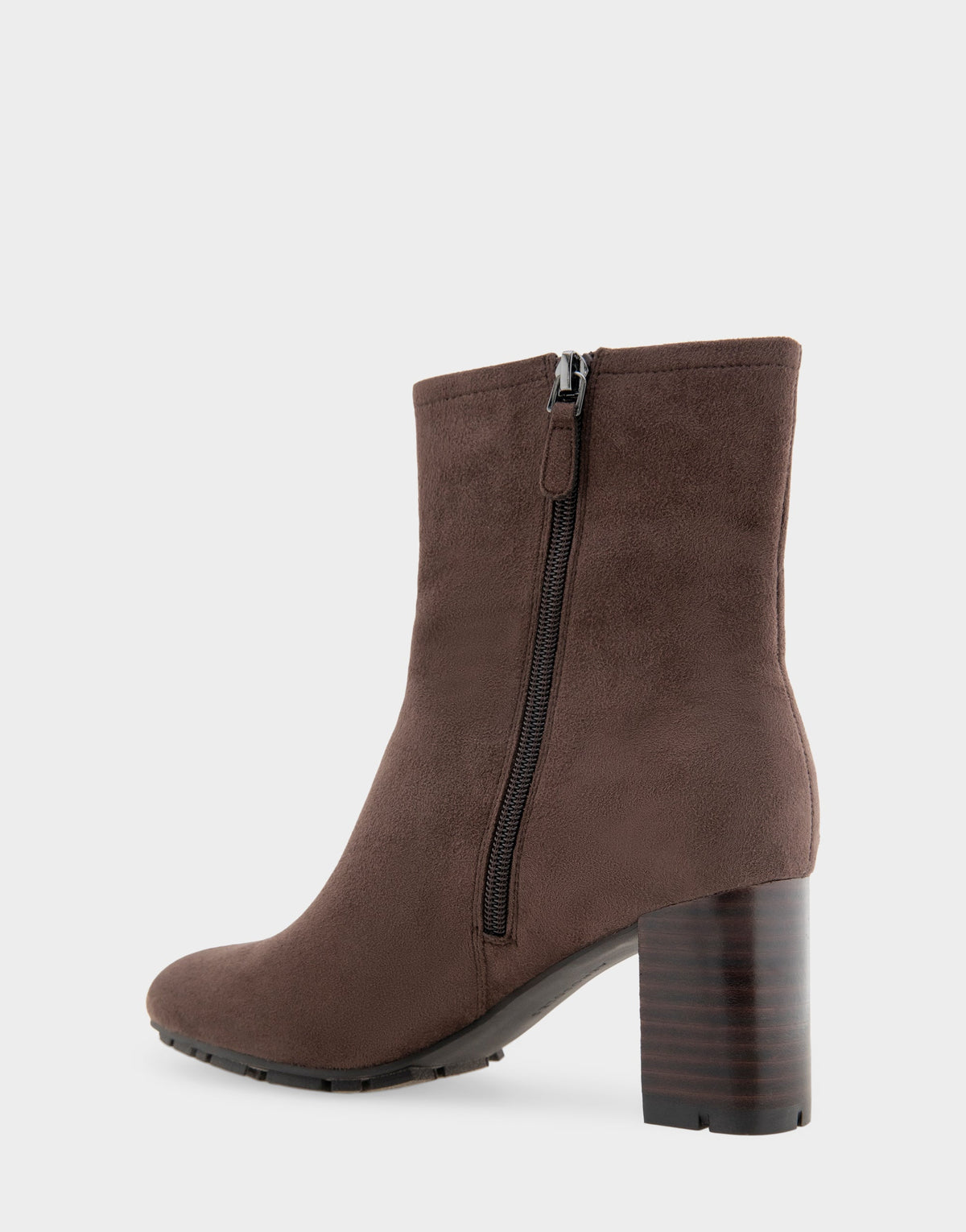 Comfortable Women's Mid Block Heel Bootie In Brown Faux Suede | Aerosoles Shoes
