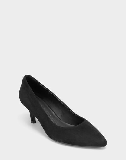 Women's Kitten Heel Pump in Black Suede | Aerosoles Shoes