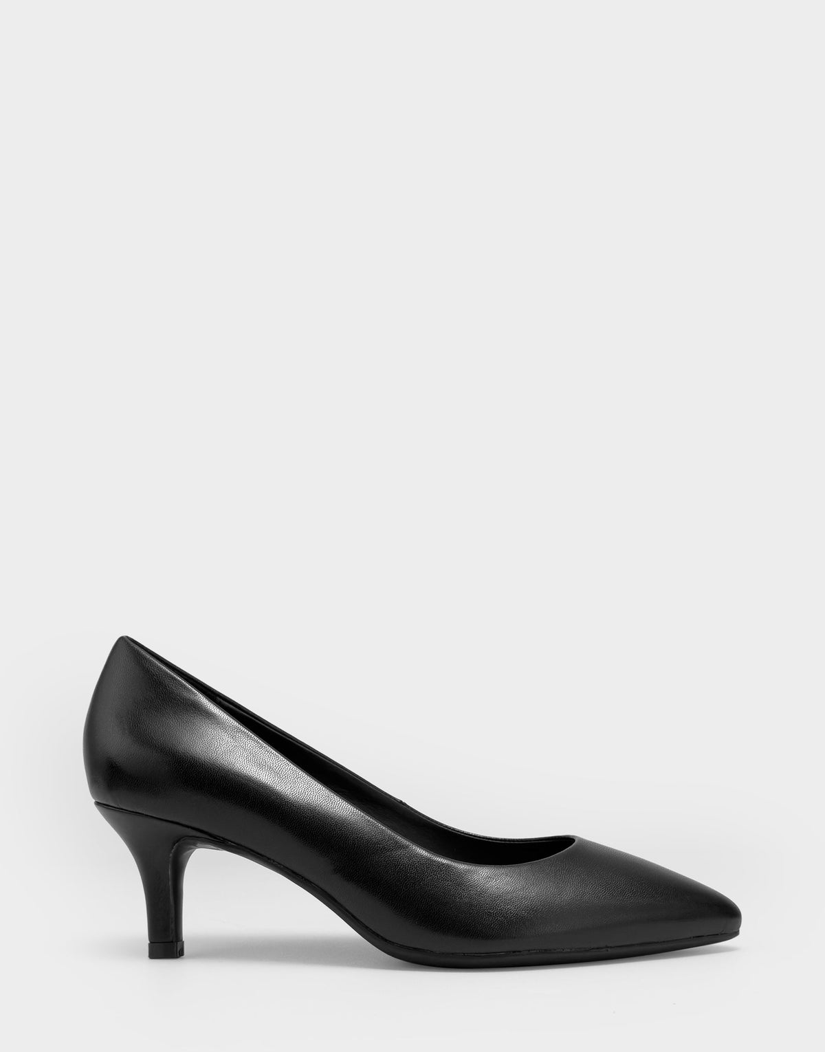 Women's Kitten Heel Pump in Black Leather | Aerosoles Shoes