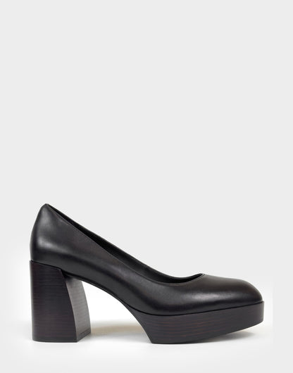 Women's Platform Pump in Black Leather | Aerosoles Shoes