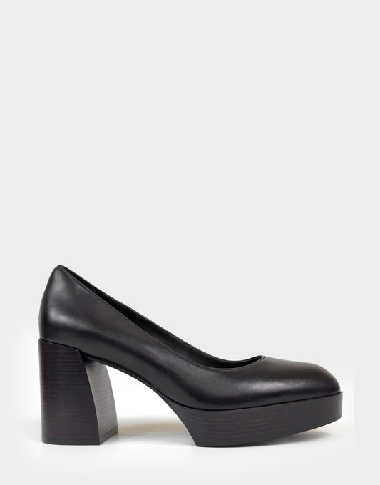 Women's Platform Pump in Black Leather | Aerosoles Shoes