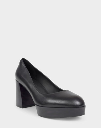 Women's Platform Pump in Black Leather | Aerosoles Shoes