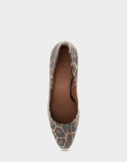 Women's Pump in Mocha Jaguar Embossed Print | Aerosoles Shoes