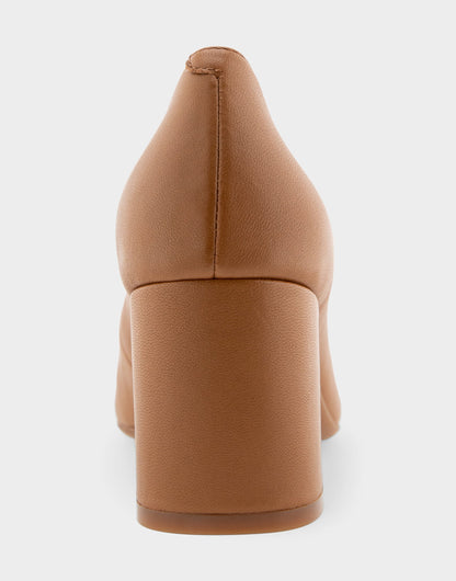 Minetta Tan Leather Mid-Heel Pump | Aerosoles Shoes