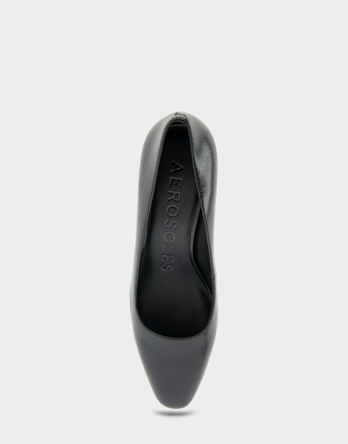 Minetta Black Leather Mid-Heel Pump | Aerosoles Shoes