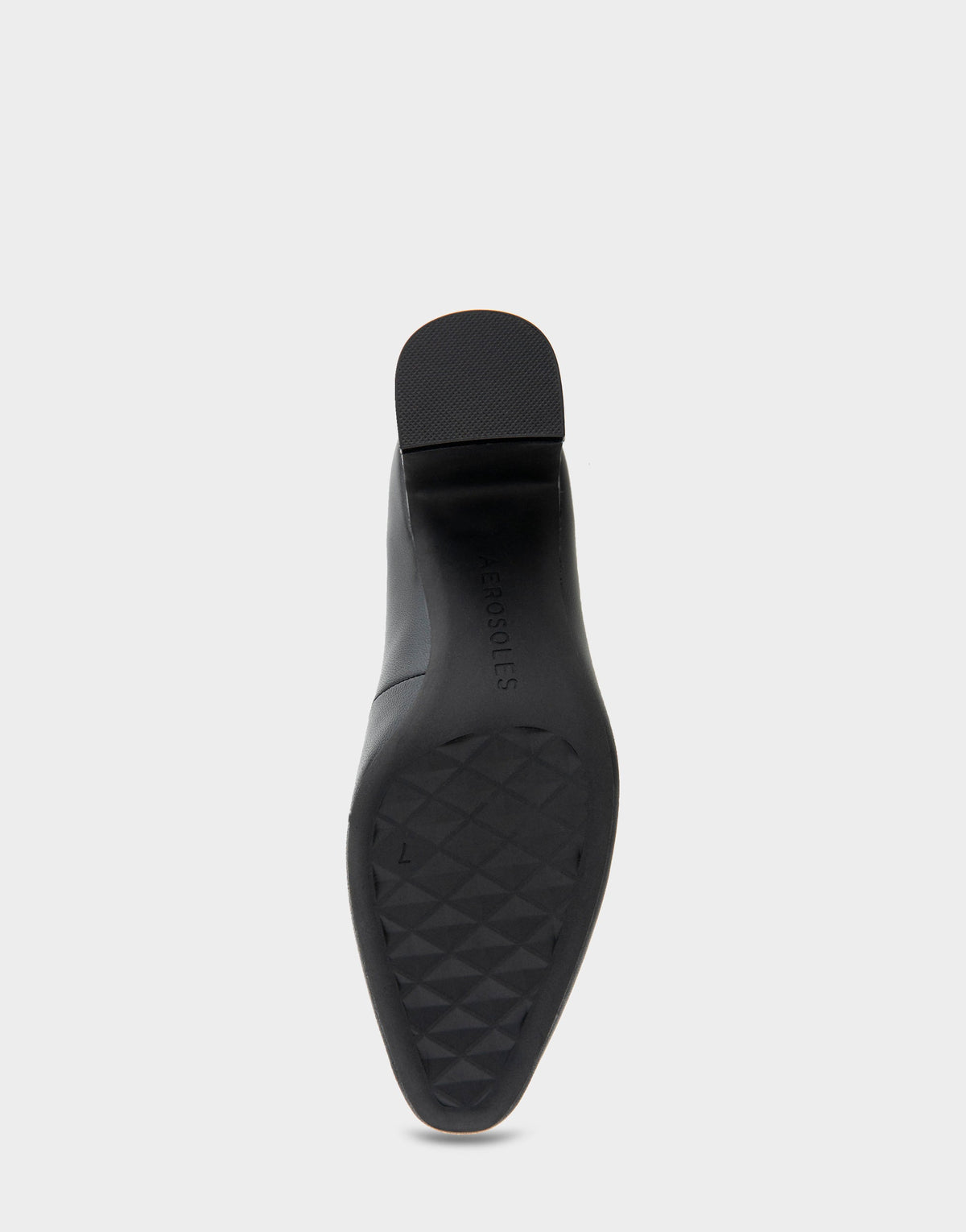 Minetta Black Leather Mid-Heel Pump | Aerosoles Shoes