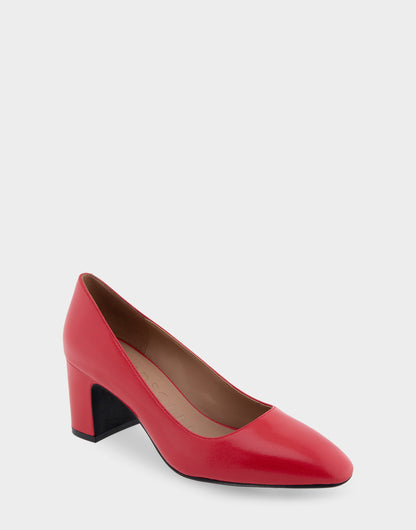 Minetta Racing Red Leather Mid-Heel Pump | Aerosoles Shoes