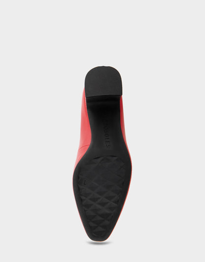 Minetta Racing Red Leather Mid-Heel Pump | Aerosoles Shoes