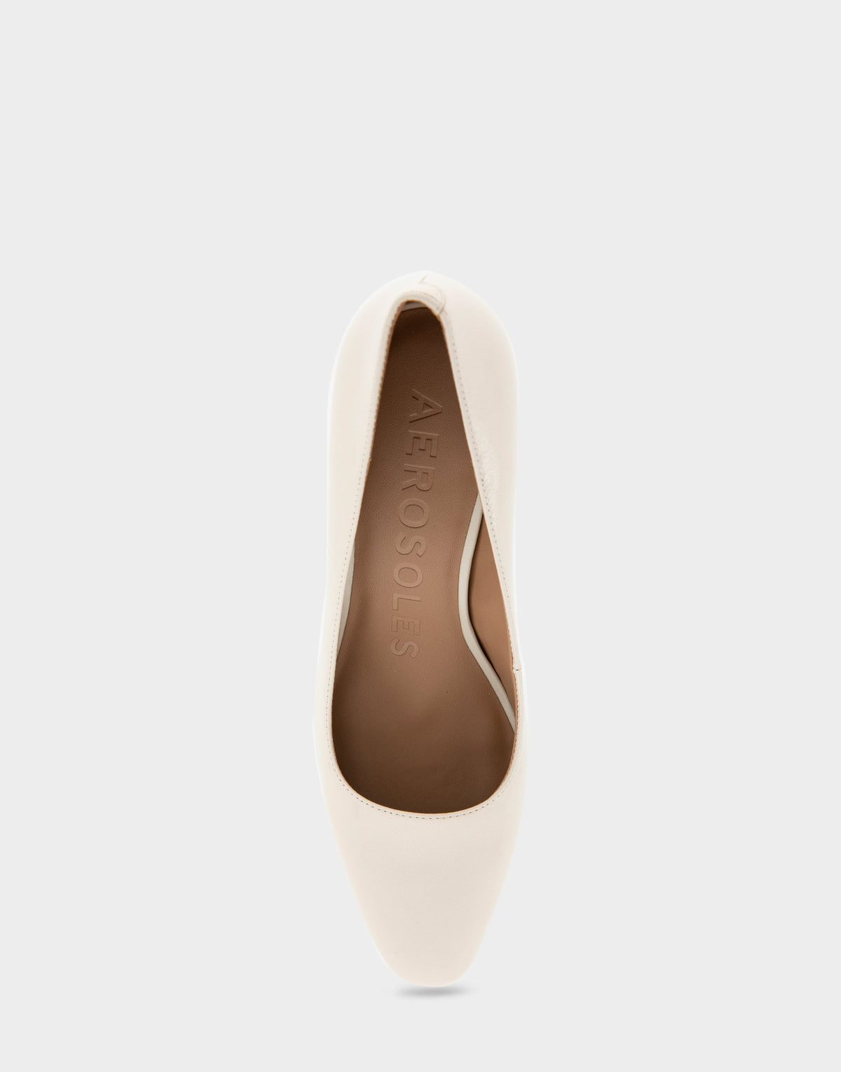 Minetta Eggnog Leather Mid-Heel Pump | Aerosoles Shoes