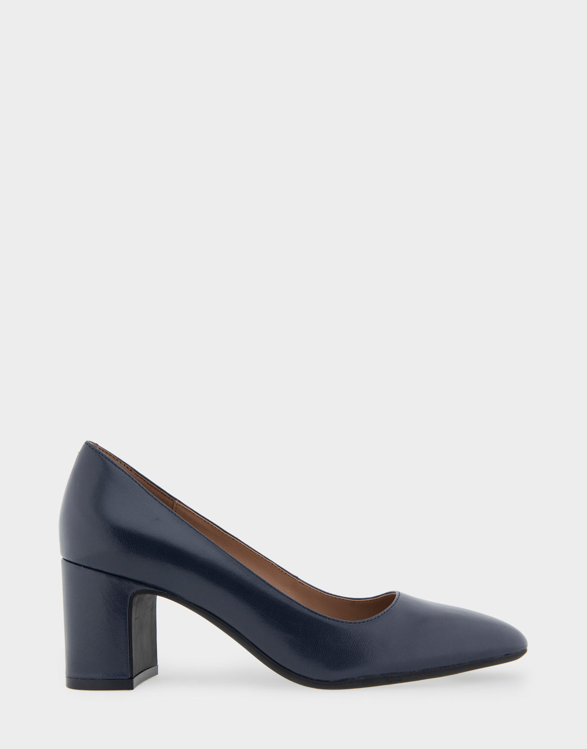 Minetta Navy Leather Mid-Heel Pump | Aerosoles Shoes