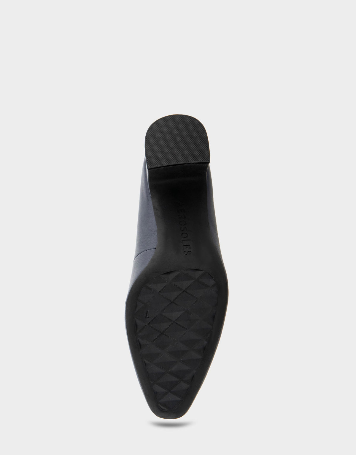 Minetta Navy Leather Mid-Heel Pump | Aerosoles Shoes