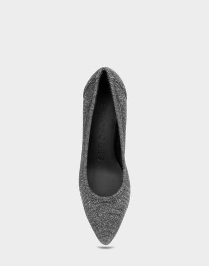 Women's Pump in Gunmetal Stretch Lame | Aerosoles Shoes