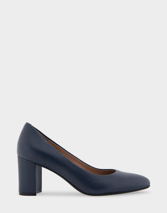 Betsy Navy Genuine Leather Mid Heel Pump | Aerosoles Shoes