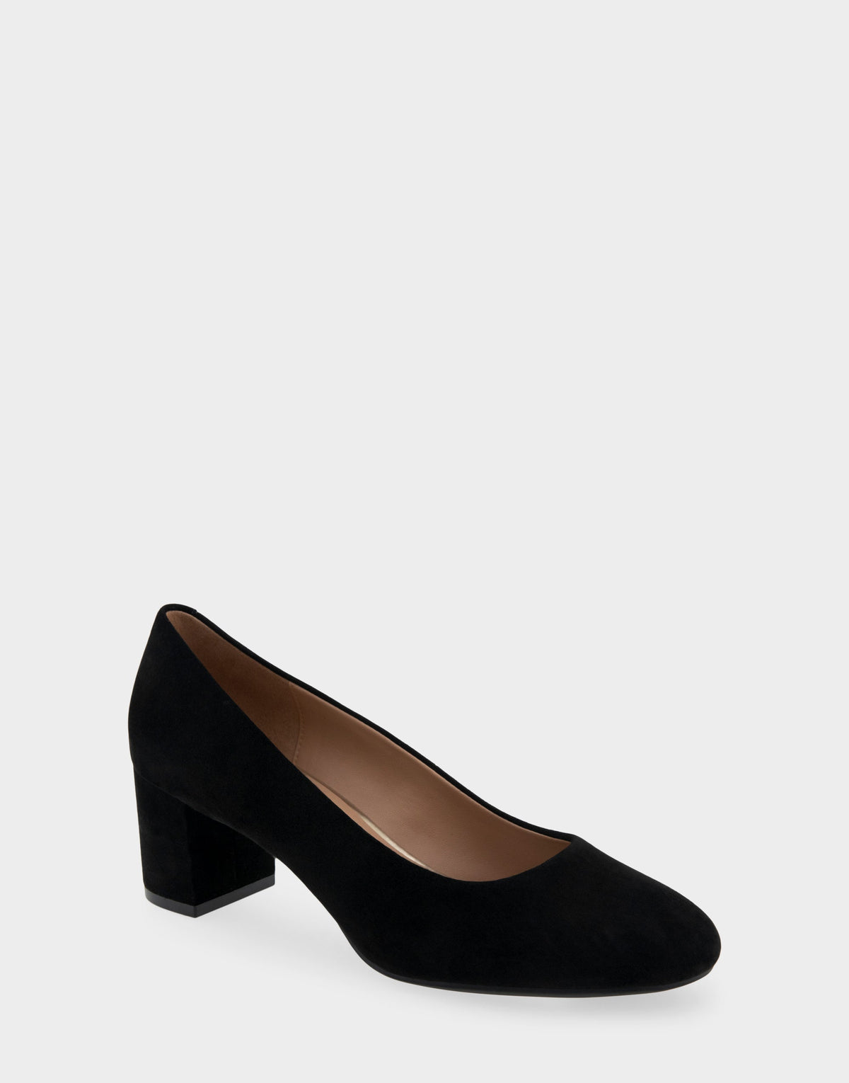 Ebel Black Genuine Suede Mid Heel Pump | Aerosoles Shoes