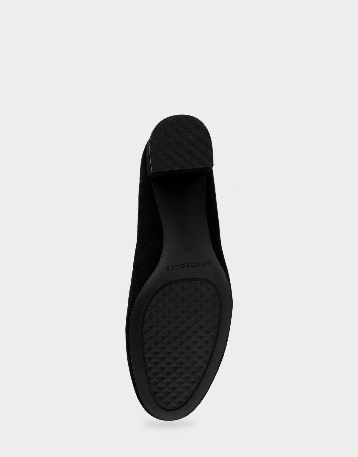 Ebel Black Genuine Suede Mid Heel Pump | Aerosoles Shoes