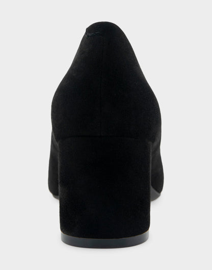 Ebel Black Genuine Suede Mid Heel Pump | Aerosoles Shoes