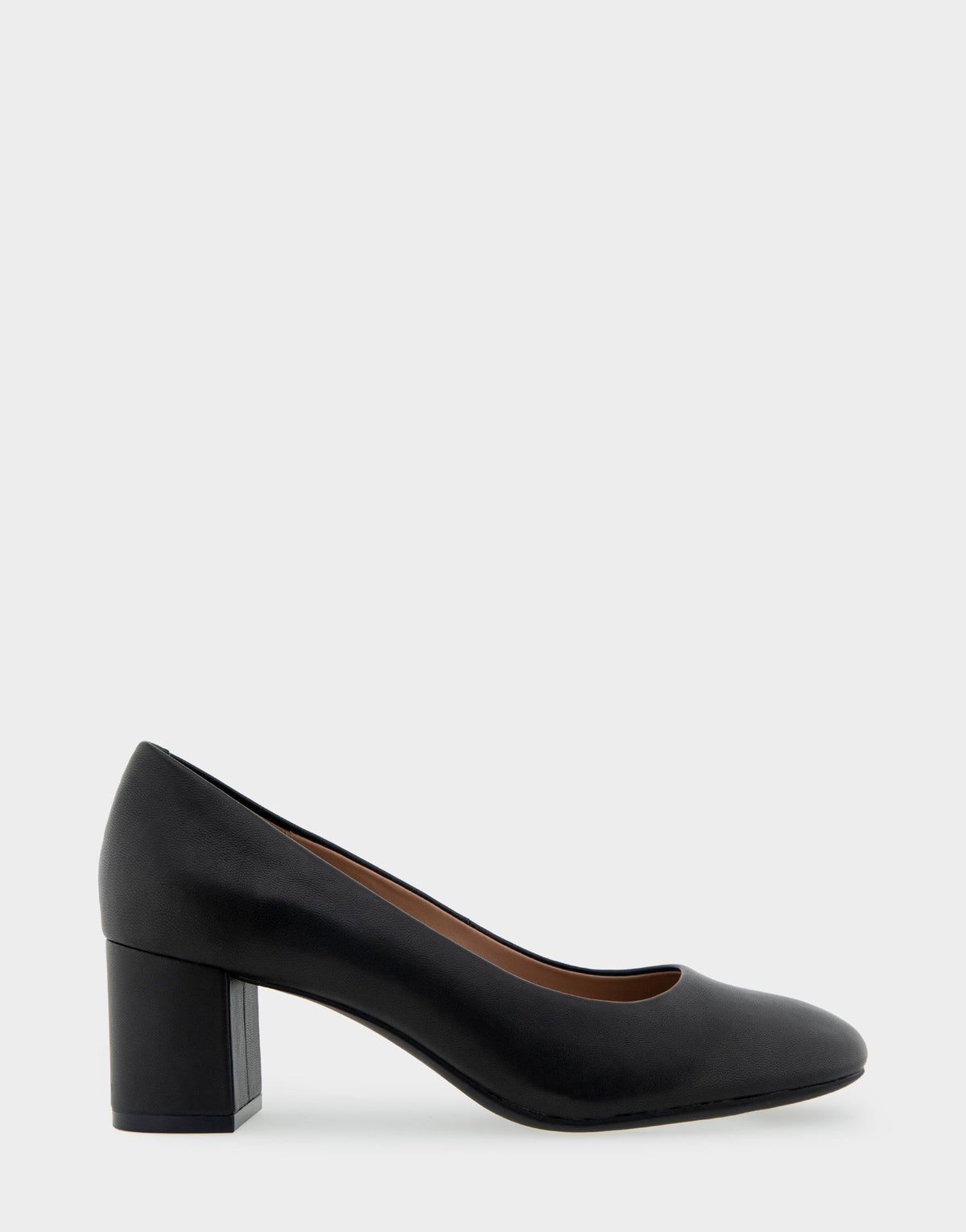 Ebel Black Genuine Leather Mid Heel Pump | Aerosoles Shoes
