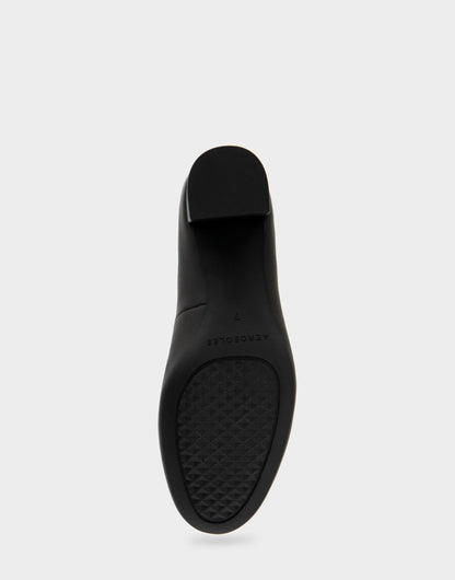 Ebel Black Genuine Leather Mid Heel Pump | Aerosoles Shoes