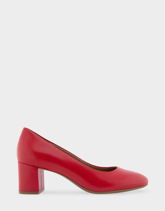 Ebel Racing Red Leather Mid Heel Pump | Aerosoles Shoes