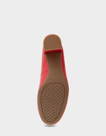 Ebel Racing Red Leather Mid Heel Pump | Aerosoles Shoes