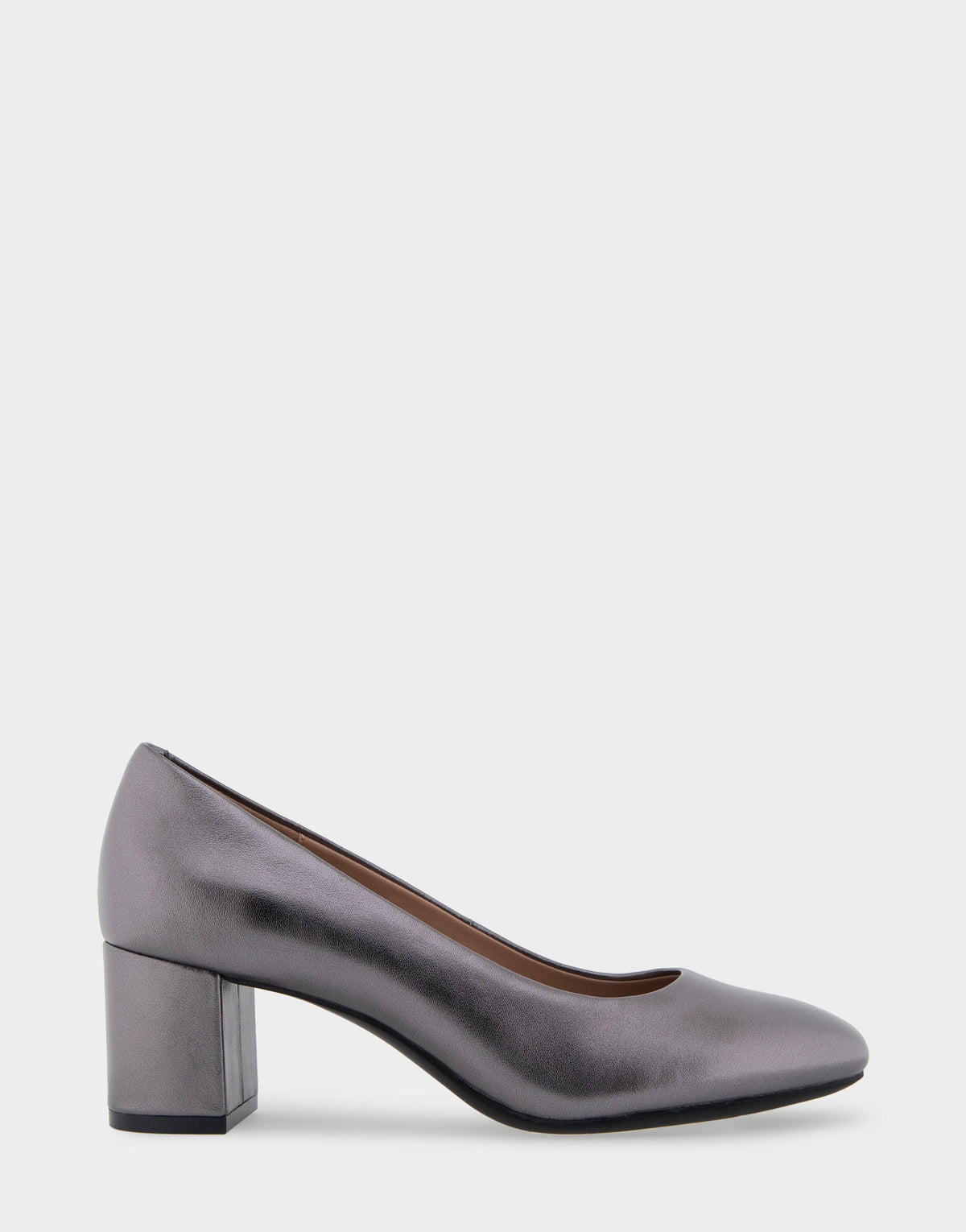 Ebel Gunmetal Metallic Genuine Leather Mid Heel Pump | Aerosoles Shoes