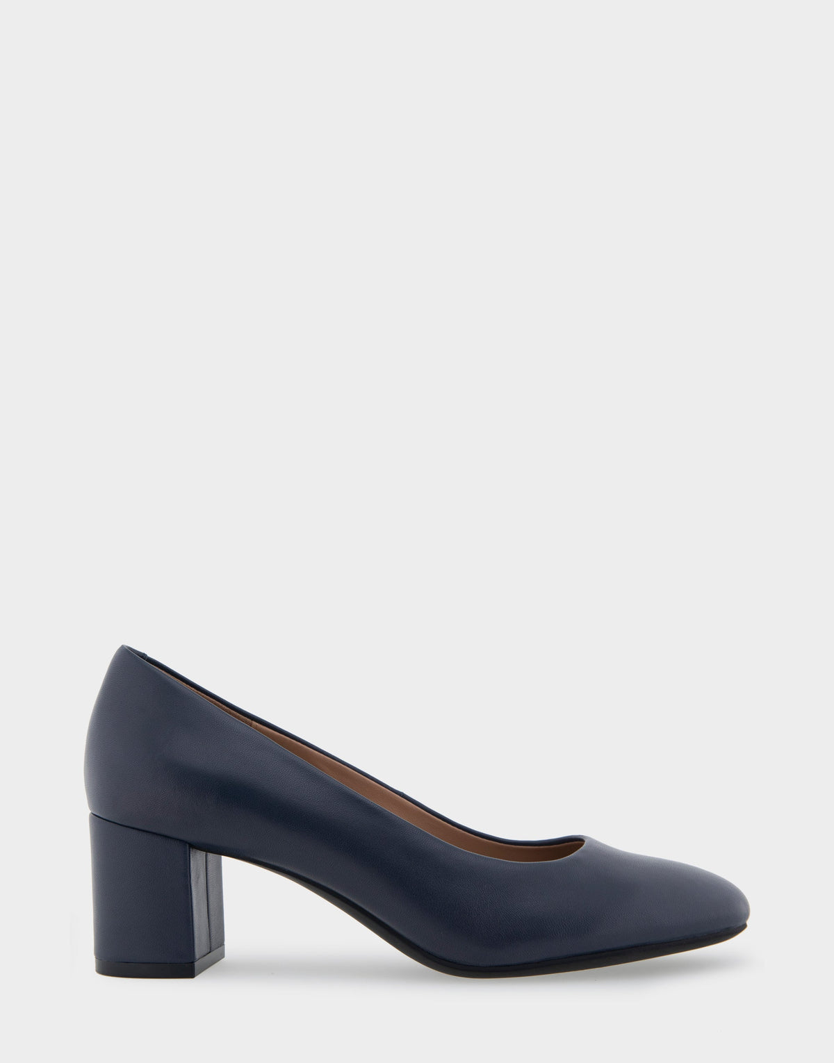 Ebel Navy Genuine Leather Mid Heel Pump | Aerosoles Shoes