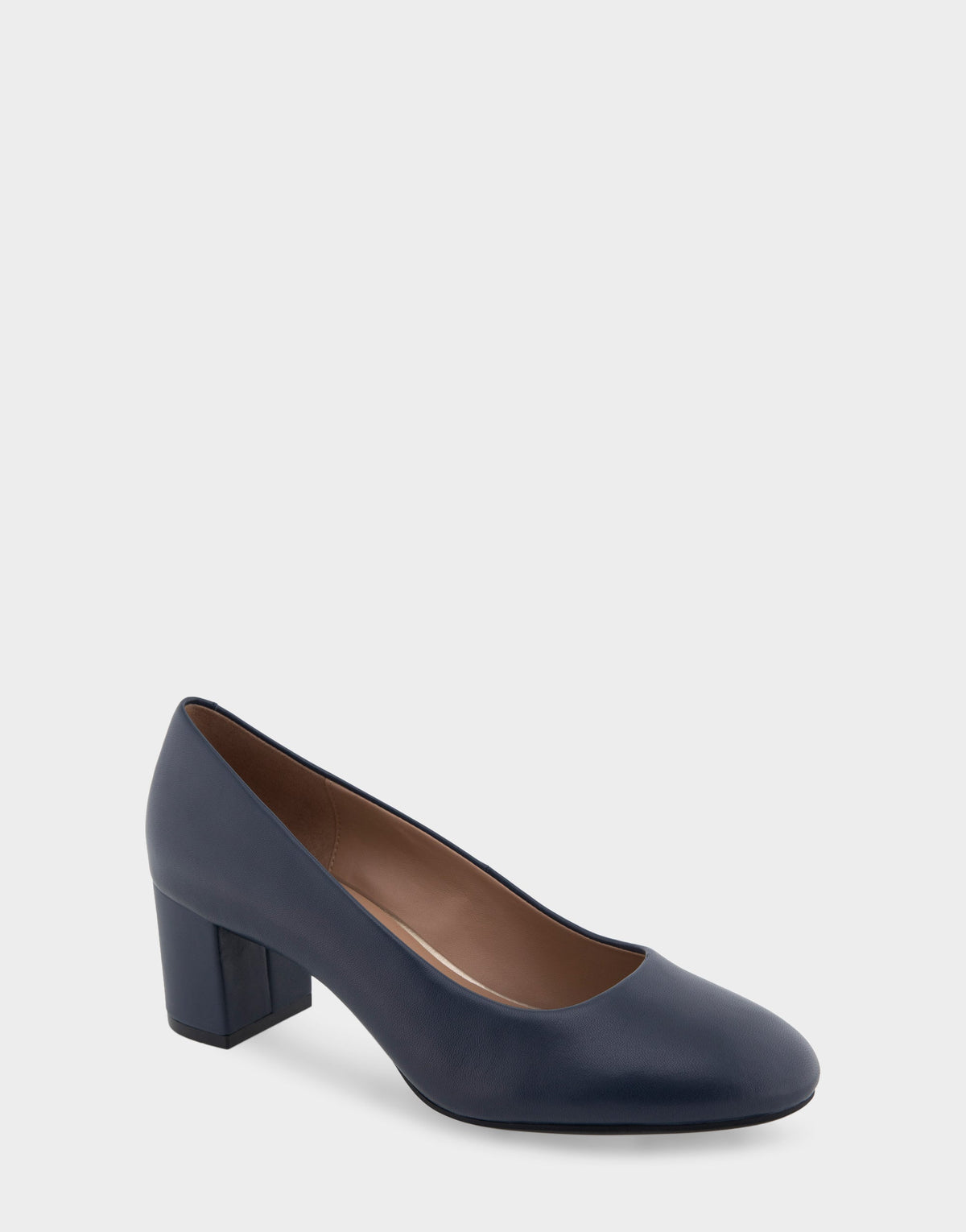 Ebel Navy Genuine Leather Mid Heel Pump | Aerosoles Shoes