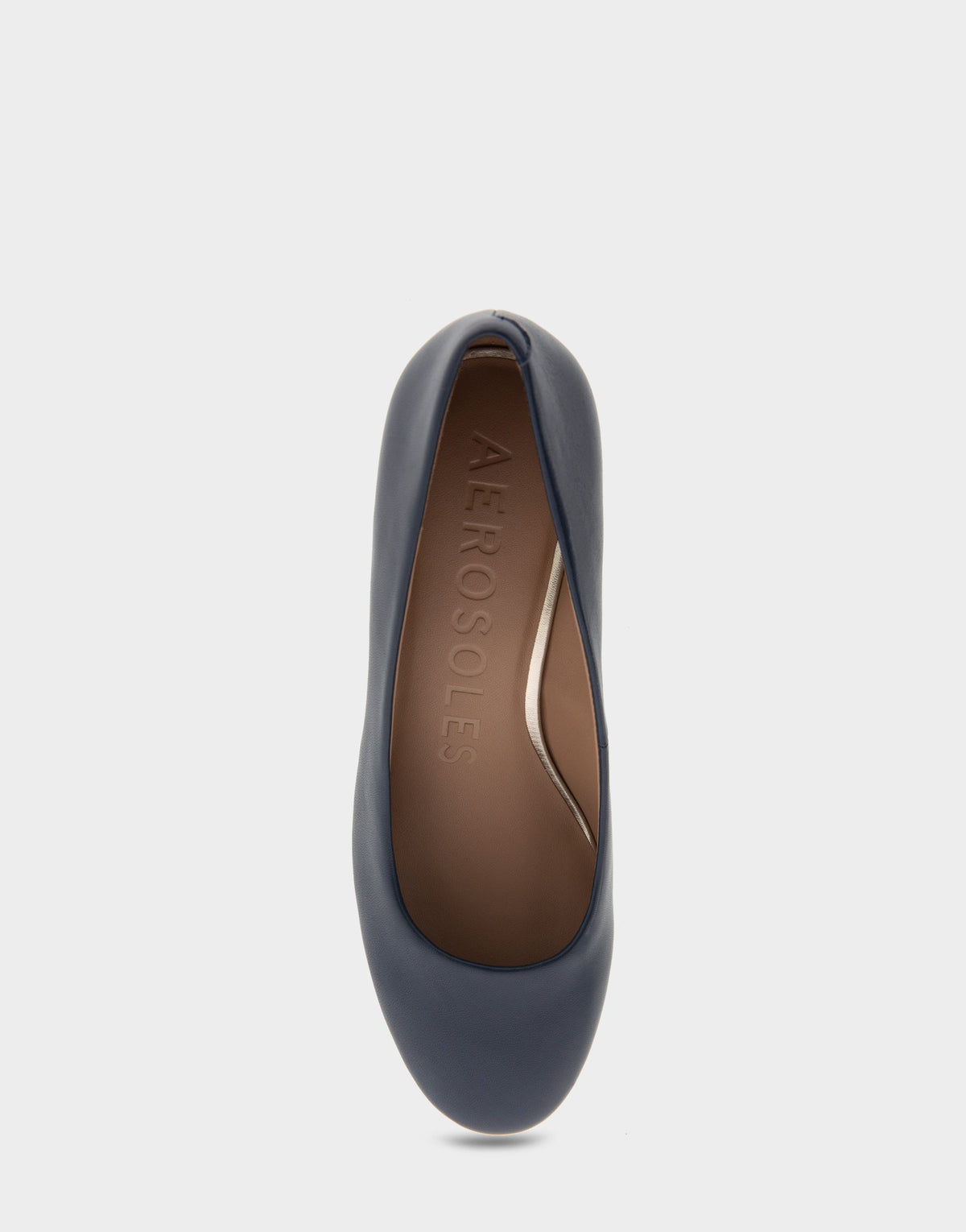 Ebel Navy Genuine Leather Mid Heel Pump | Aerosoles Shoes