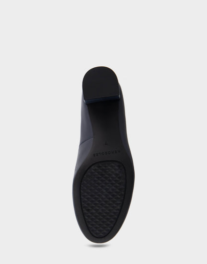 Ebel Navy Genuine Leather Mid Heel Pump | Aerosoles Shoes