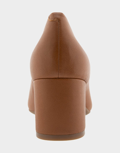 Ebel Tan Genuine Leather Mid Heel Pump | Aerosoles Shoes