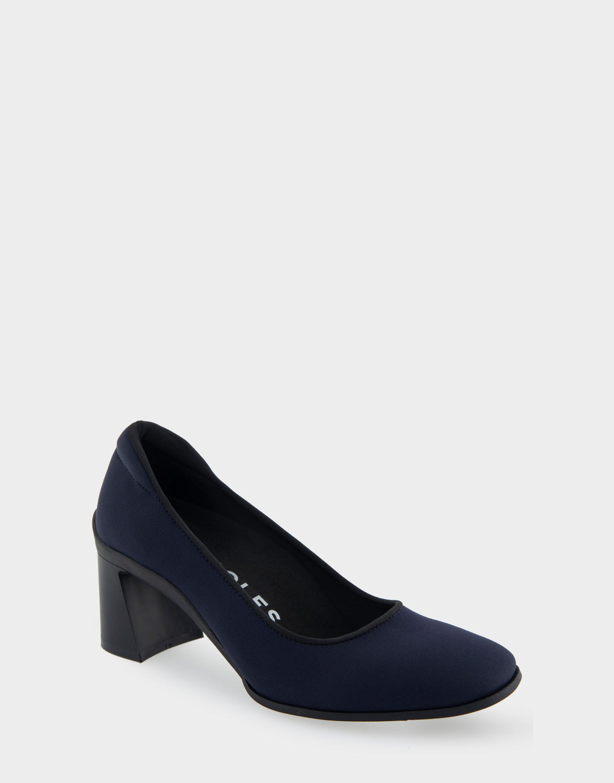 Casta Navy Stretch Gabardine Fabric Mid Heel Pump | Aerosoles Shoes