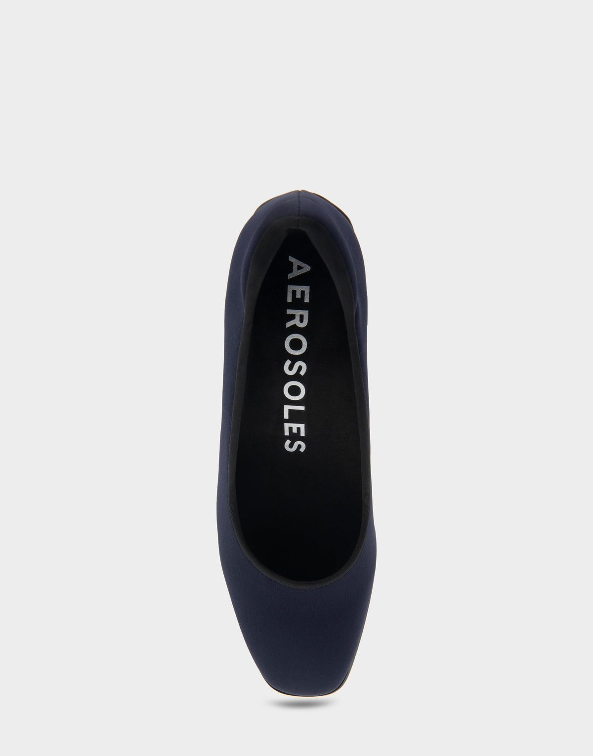 Casta Navy Stretch Gabardine Fabric Mid Heel Pump | Aerosoles Shoes