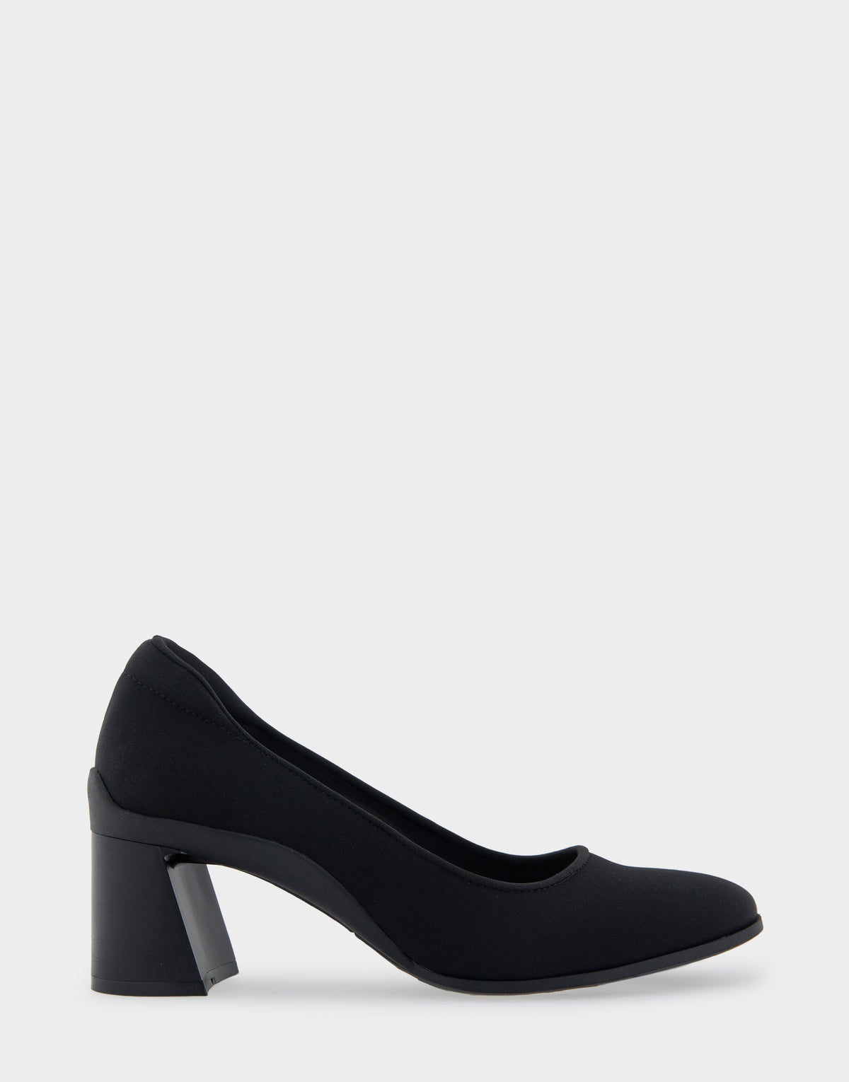 Casta Black Stretch Gabardine Fabric Mid Heel Pump | Aerosoles Shoes