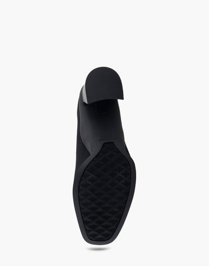 Casta Black Stretch Gabardine Fabric Mid Heel Pump | Aerosoles Shoes