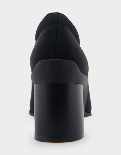 Casta Black Stretch Gabardine Fabric Mid Heel Pump | Aerosoles Shoes