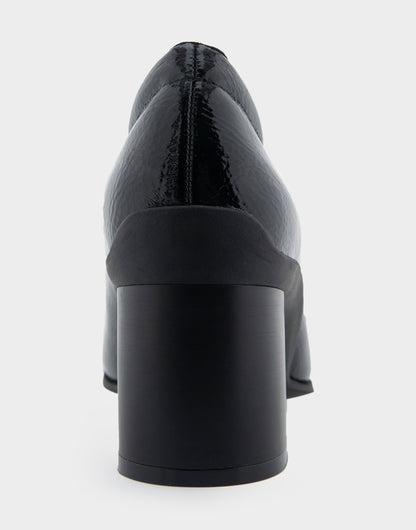 Casta Black Patent Faux Leather Mid Heel Pump | Aerosoles Shoes