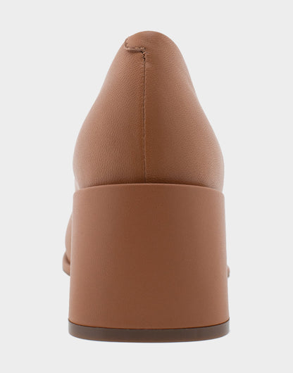 Alae Tan Genuine Leather Mid Heel Pump | Aerosoles Shoes