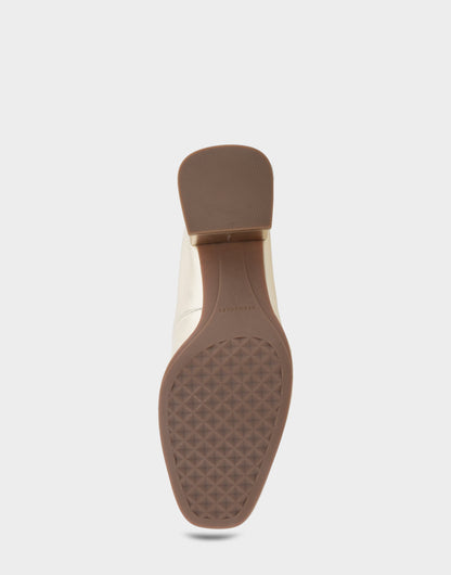 Alae Soft Gold Genuine Leather Mid Heel Pump | Aerosoles Shoes