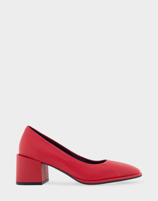 Alae Racing Red Genuine Leather Mid Heel Pump | Aerosoles Shoes