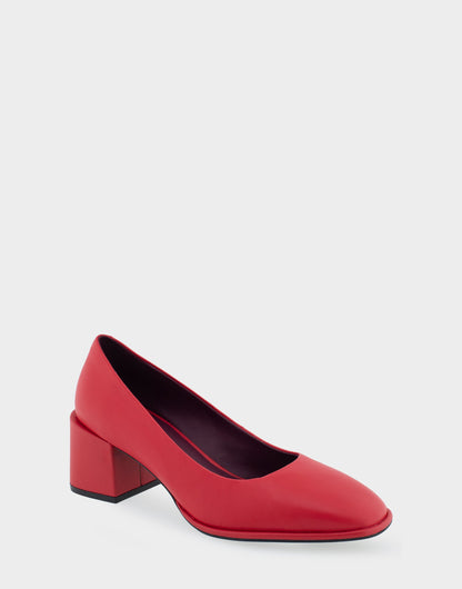 Alae Racing Red Genuine Leather Mid Heel Pump | Aerosoles Shoes