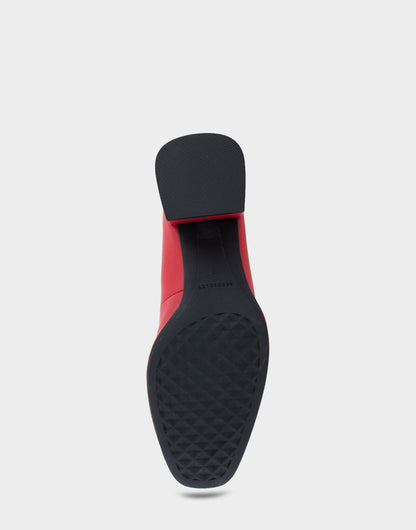 Alae Racing Red Genuine Leather Mid Heel Pump | Aerosoles Shoes