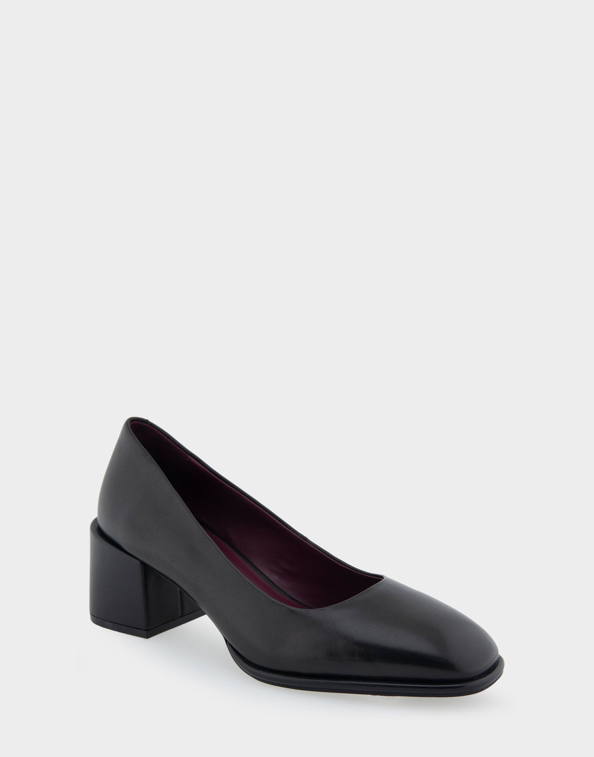 Alae Black Genuine Leather Mid Heel Pump | Aerosoles Shoes