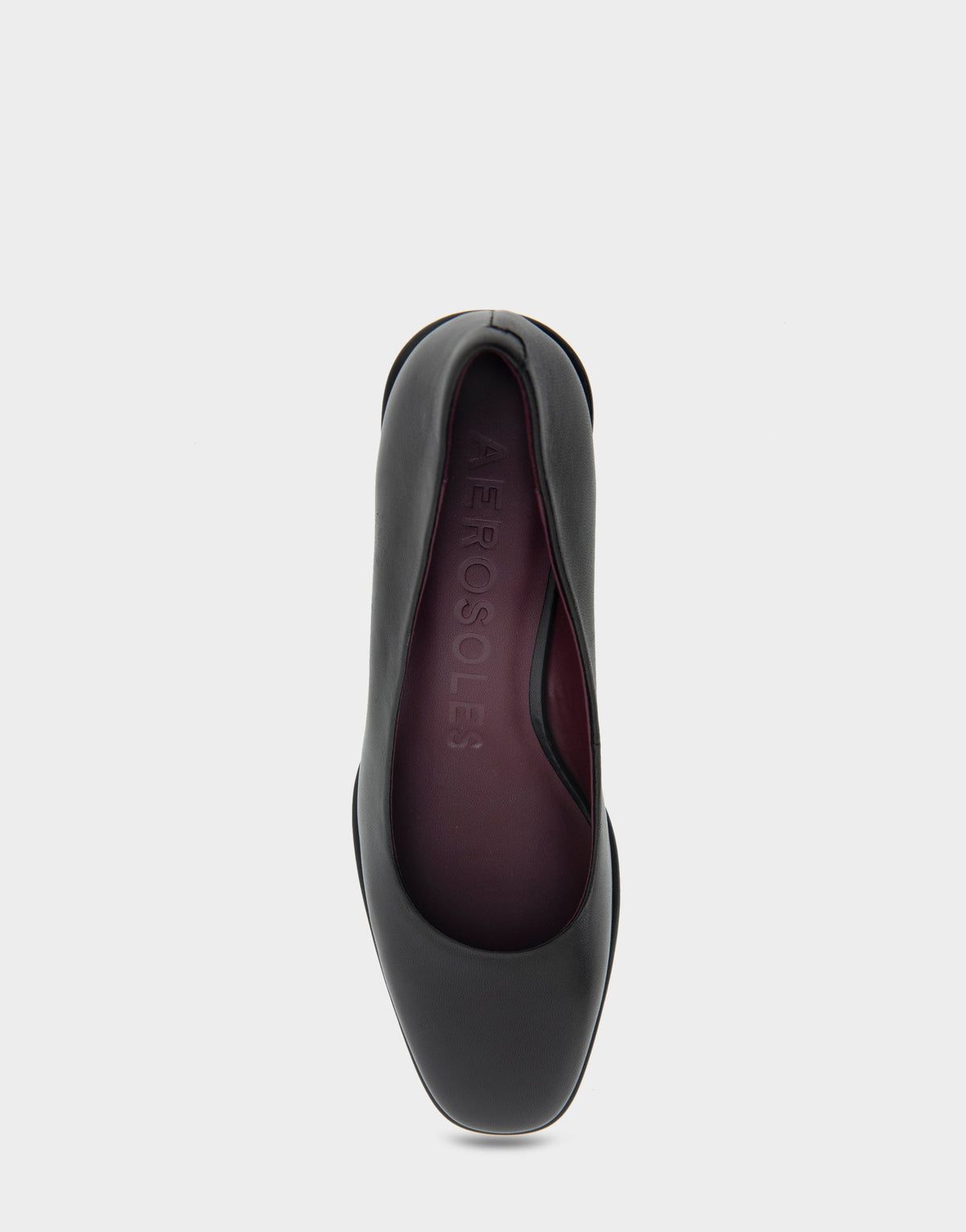 Alae Black Genuine Leather Mid Heel Pump | Aerosoles Shoes