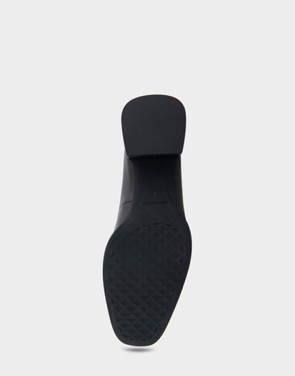 Alae Black Genuine Leather Mid Heel Pump | Aerosoles Shoes