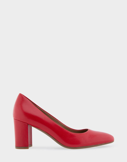 Betsy Racing Red Leather Mid Heel Pump | Aerosoles Shoes