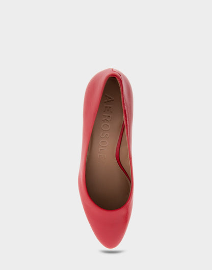 Betsy Racing Red Leather Mid Heel Pump | Aerosoles Shoes