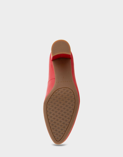 Betsy Racing Red Leather Mid Heel Pump | Aerosoles Shoes