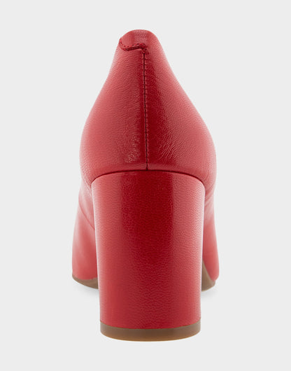 Betsy Racing Red Leather Mid Heel Pump | Aerosoles Shoes