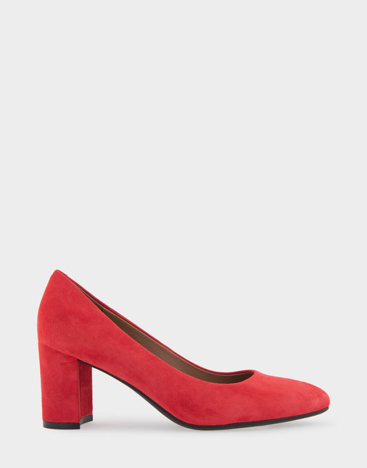 Betsy Red Genuine Suede Mid Heel Pump | Aerosoles Shoes